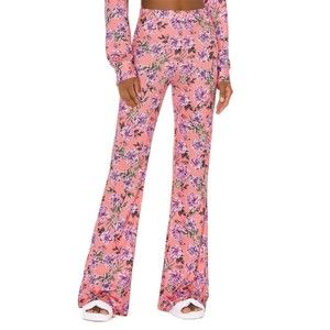 Beach Riot Pink Floral Flare Pants